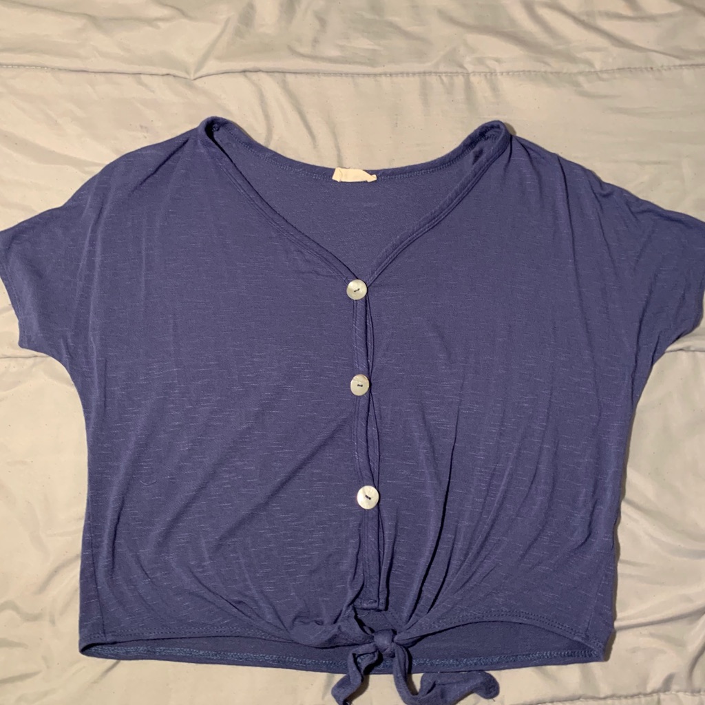 Crop Button Tee